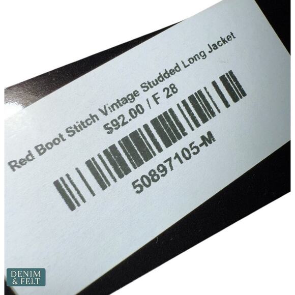 Lucky & Blessed Red Suede Boot Stitch Studded Jacket Western Rodeo NFR~NEW - Picture 16 of 16